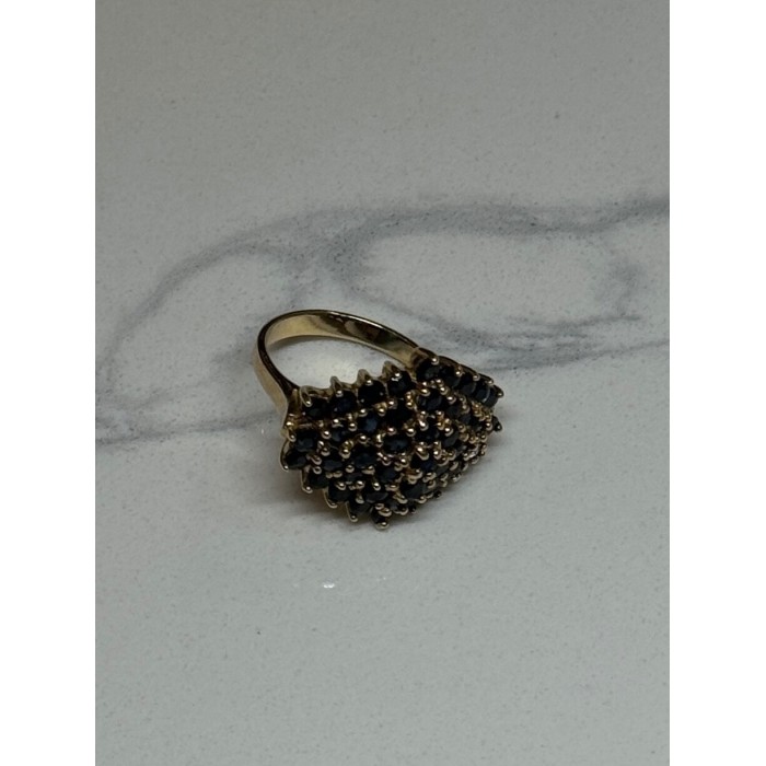 10K YELLOW GOLD RING SAPPHIRE SIZE 7