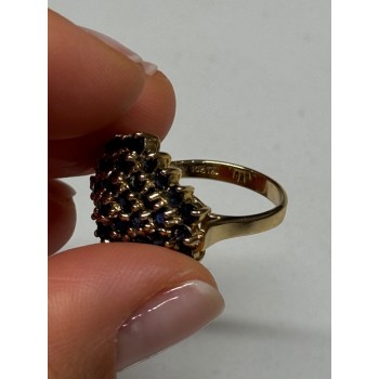 10K YELLOW GOLD RING SAPPHIRE SIZE 7