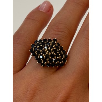 10K YELLOW GOLD RING SAPPHIRE SIZE 7