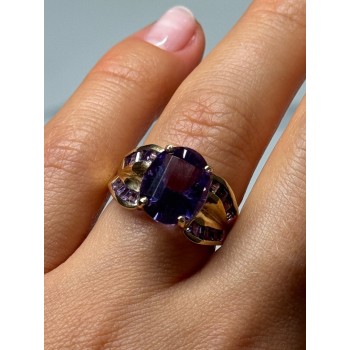 10K YELLOW GOLD AMETHYST RING SIZE 7