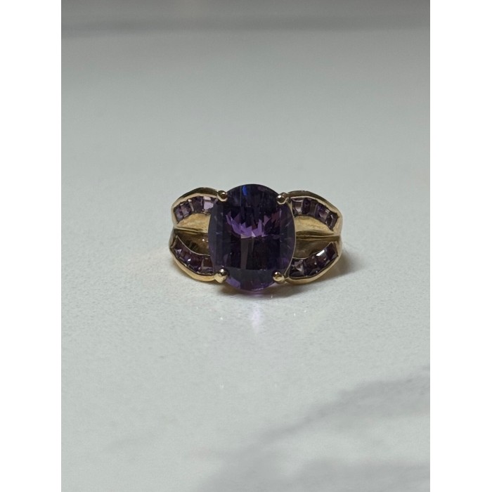 10K YELLOW GOLD AMETHYST RING SIZE 7