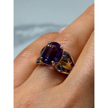 10K YELLOW GOLD AMETHYST RING SIZE 7