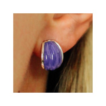 925 Sterling Silver Agate Stud Earrings