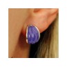 925 Sterling Silver Agate Stud Earrings