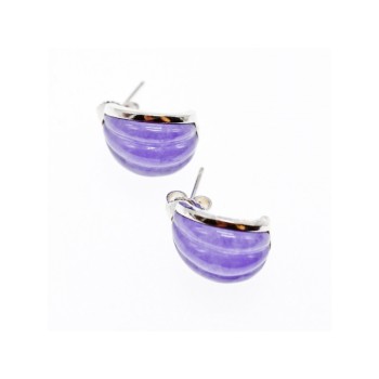 925 Sterling Silver Agate Stud Earrings