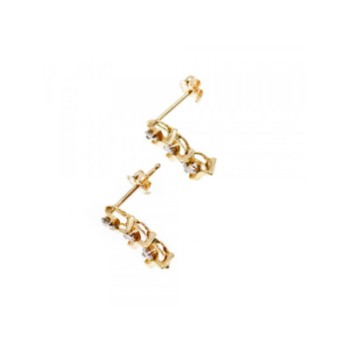 14K YELLOW GOLD SAPPHIRES  EARRINGS