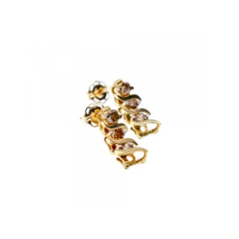 14K YELLOW GOLD SAPPHIRES  EARRINGS