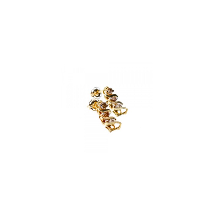 14K YELLOW GOLD SAPPHIRES  EARRINGS