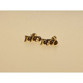 14K YELLOW GOLD SAPPHIRES  EARRINGS