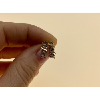 14K YELLOW GOLD SAPPHIRES  EARRINGS