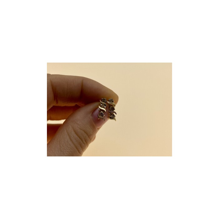 14K YELLOW GOLD SAPPHIRES  EARRINGS