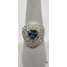 925 Sterling Silver Topaz Ring Size 8