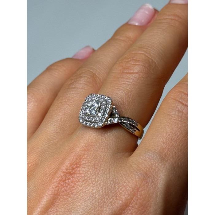 10K YELLOW GOLD DIAMONDS RING SIZE 9