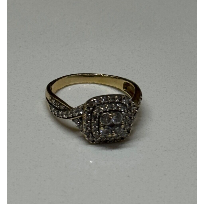 10K YELLOW GOLD DIAMONDS RING SIZE 9
