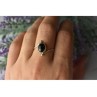 925 Sterling Silver Black Agate Ring Size 8
