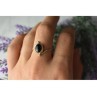 925 Sterling Silver Black Agate Ring Size 8