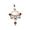 925 STERLING SILVER MOONSTONE, AMETHYST & GARNET PENDANT