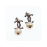 925 STERLING SILVER PEARLS & CZ EARRINGS