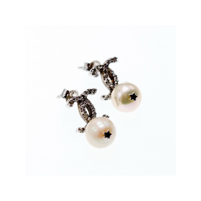 925 STERLING SILVER PEARLS & CZ EARRINGS