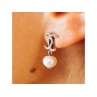 925 STERLING SILVER PEARLS & CZ EARRINGS