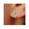 14K WHITE GOLD DIAMONDS HORSESHOE EARRINGS