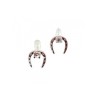 14K WHITE GOLD DIAMONDS HORSESHOE EARRINGS