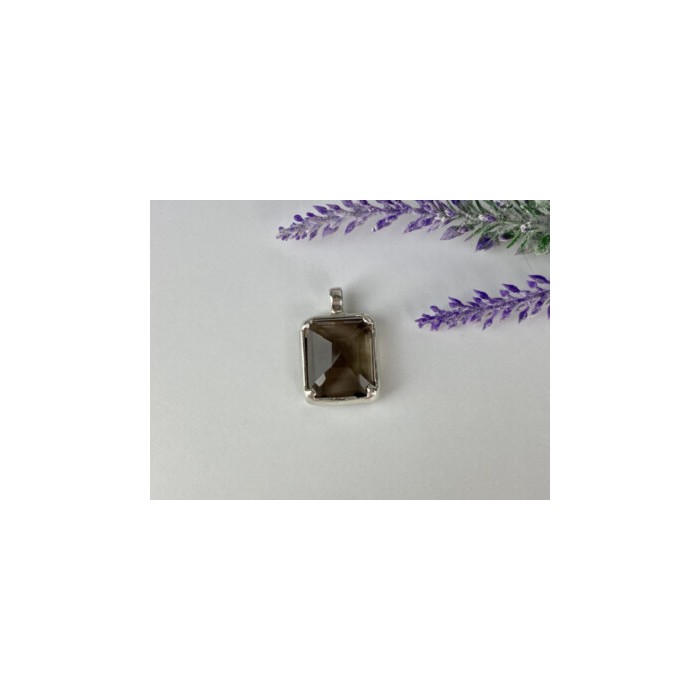 925 STERLING SILVER BROWN TOURMALINE PENDANT