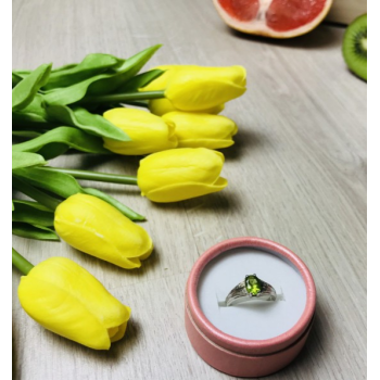 925 Sterling Silver Tsavorite Ring Size 9