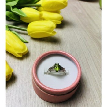 925 Sterling Silver Tsavorite Ring Size 9