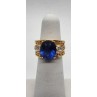 925 Sterling Silver With Blue CZ Ring Size 5