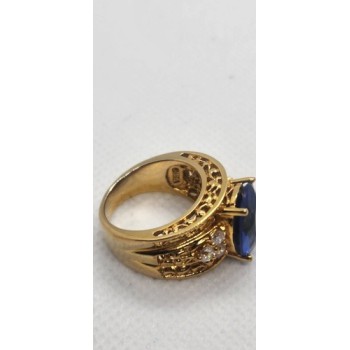 925 Sterling Silver With Blue CZ Ring Size 5