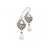 925 STERLING SILVER MOTHER OF PEARL & MARCASITES EARRINGS