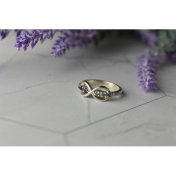 925 Sterling Silver Blue Tourmaline & Spinel Ring Size 5.5 Megan Ray