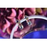 925 Sterling Silver Moonstone, Sapphire & Ruby Stud Earrings