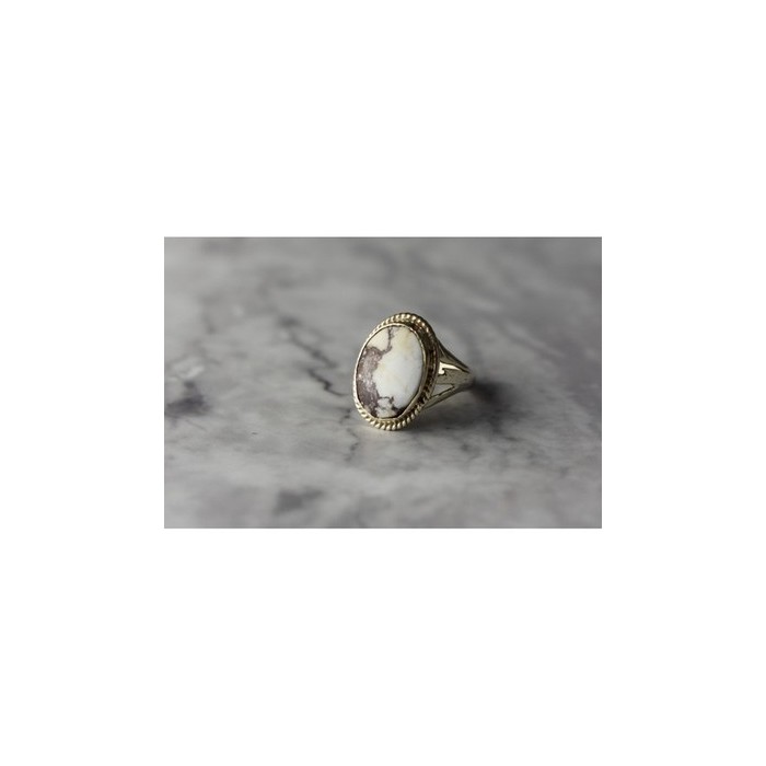 Vintage 925 Sterling Silver Moss Agate Ring Size 5.5