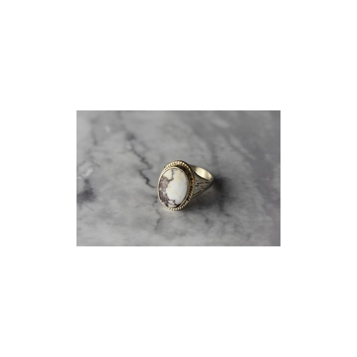 Vintage 925 Sterling Silver Moss Agate Ring Size 5.5