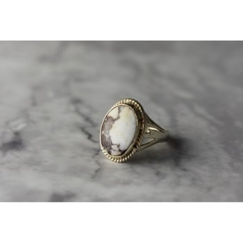 Vintage 925 Sterling Silver Moss Agate Ring Size 5.5