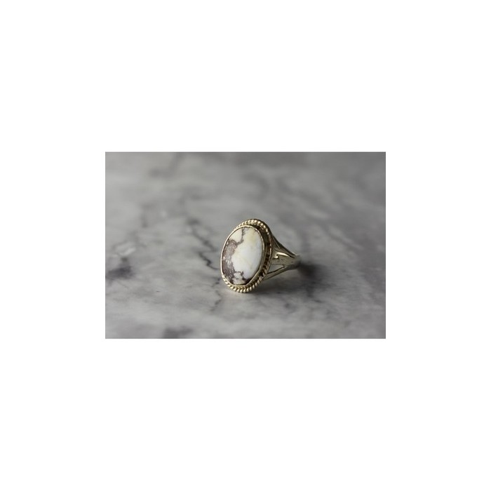 Vintage 925 Sterling Silver Moss Agate Ring Size 5.5