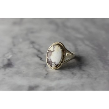 Vintage 925 Sterling Silver Moss Agate Ring Size 5.5