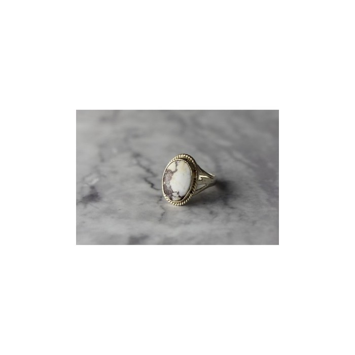 Vintage 925 Sterling Silver Moss Agate Ring Size 5.5