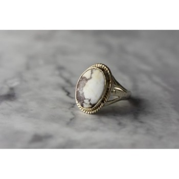 Vintage 925 Sterling Silver Moss Agate Ring Size 5.5