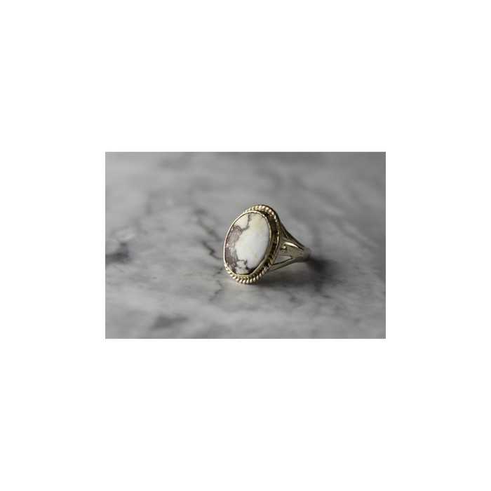 Vintage 925 Sterling Silver Moss Agate Ring Size 5.5