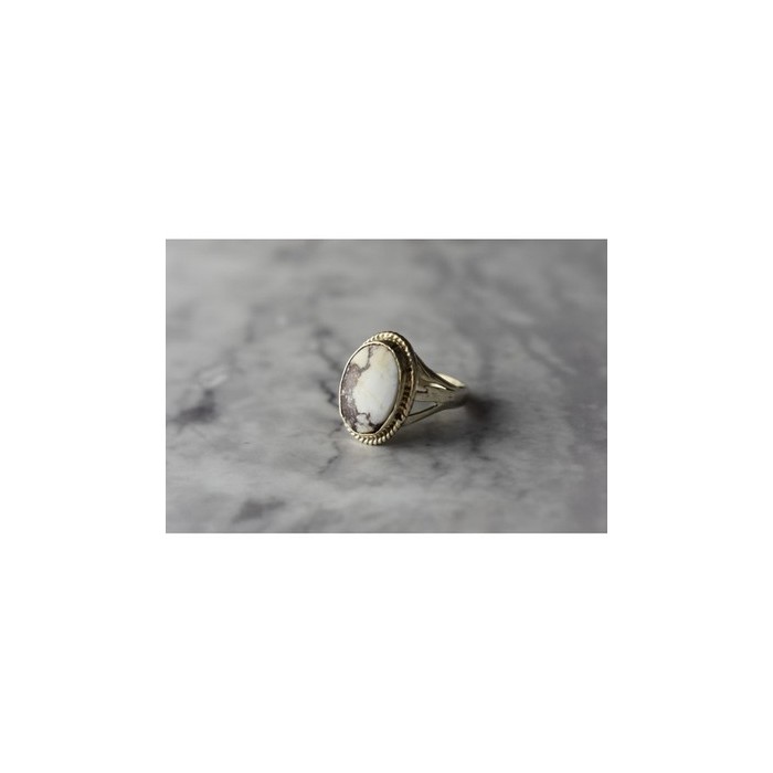 Vintage 925 Sterling Silver Moss Agate Ring Size 5.5