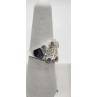 925 Sterling Silver With Morganite, Iolite & Goshenite Ring Size 8