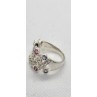 925 Sterling Silver With Morganite, Iolite & Goshenite Ring Size 8