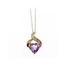 10 K YELLOW GOLD AMETHYST & DIAMOND 