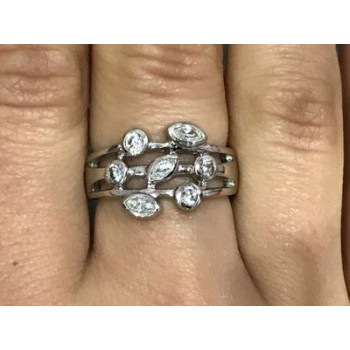 925 Sterling Silver CZ Ring Size 8