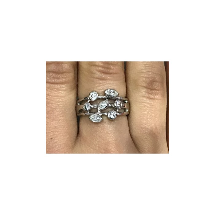 925 Sterling Silver CZ Ring Size 8