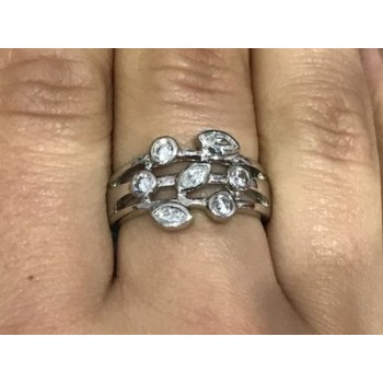 925 Sterling Silver CZ Ring Size 8