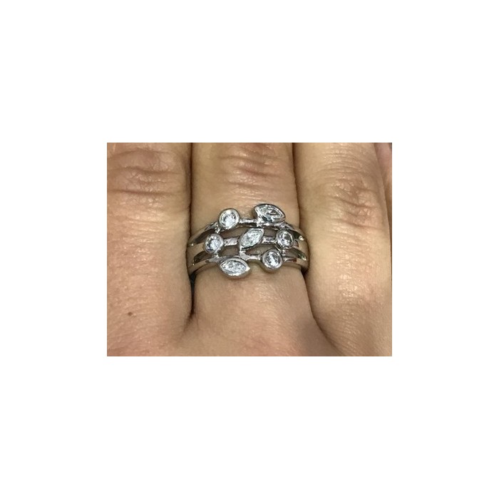 925 Sterling Silver CZ Ring Size 8